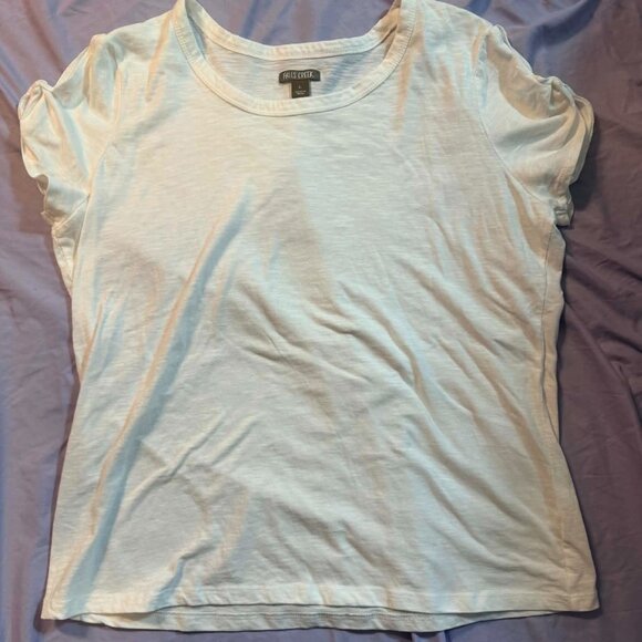 TWO Mixed Brands Short Sleeve Blouse Tops, SIZE LARGE (1 White & 1 Black) - Picture 3 of 9